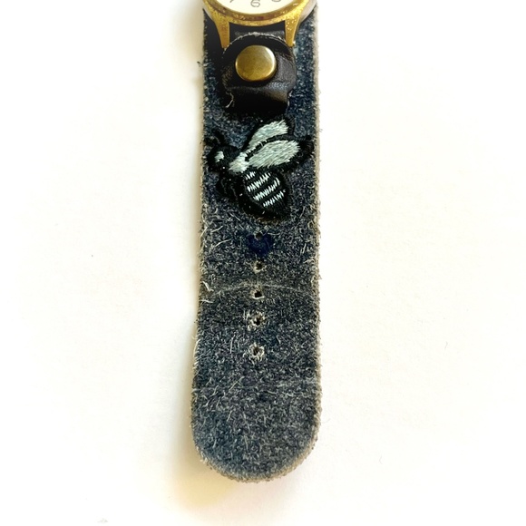 Ventex Antimagnetic Windup Brass Toned Blue Suede Strap Bumblebee Watch main image 11